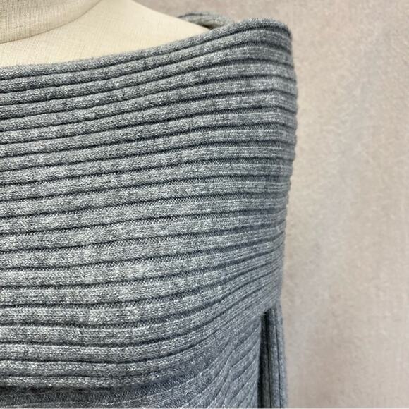 Lou & Grey gray ribbed off the shoulder soft sweater Size Small tunic length - Picture 5 of 12